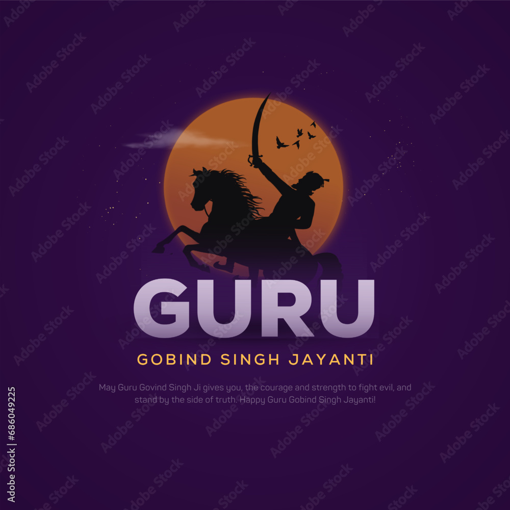 vector illustration of Happy Guru Gobind Singh Jayanti festival for ...