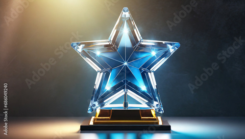Star shaped award under sports lights