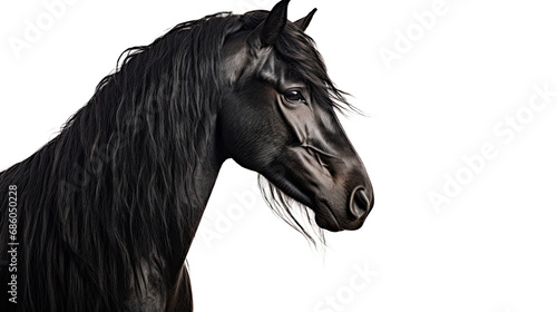 Black horse face. Isolated on Transparent background.