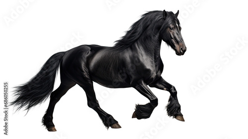 Black horse . Isolated on Transparent background.