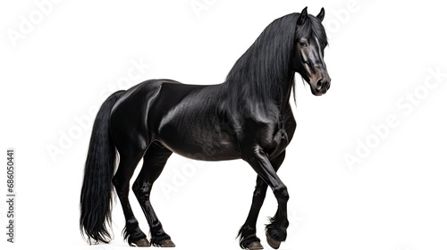 Black horse . Isolated on Transparent background.