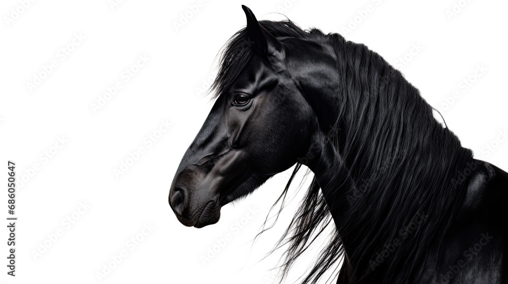 Black horse face. Isolated on Transparent background. Black horse face. Isolated on Transparent background.