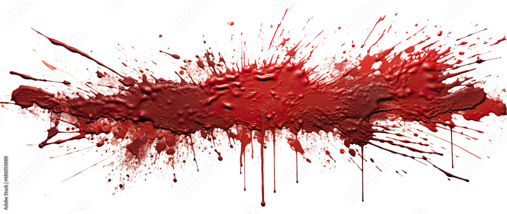 Dark Drops of blood, blood splash, blood spot. Isolated on Transparent background.