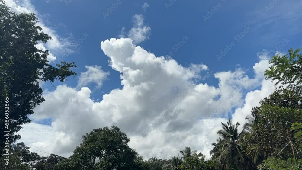 Cumulus clouds moving against the blue sky in the sunny day. Time Lapse Cumulus clouds moving against the blue sky in the sunny day. Time Lapse