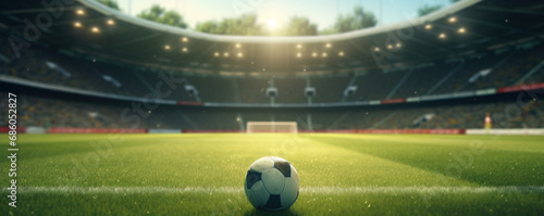 Banner of Soccer ball on the playing field in big stadium © IBEX.Media