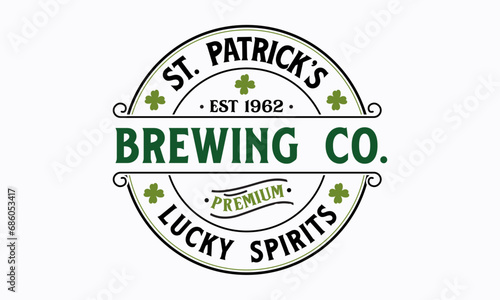Vintage St. Patrick's Day SVG Design, Vintage design For shop, Farm fresh, Vintage sign