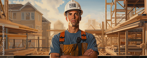 Construction smart site worker or engineer portrait.