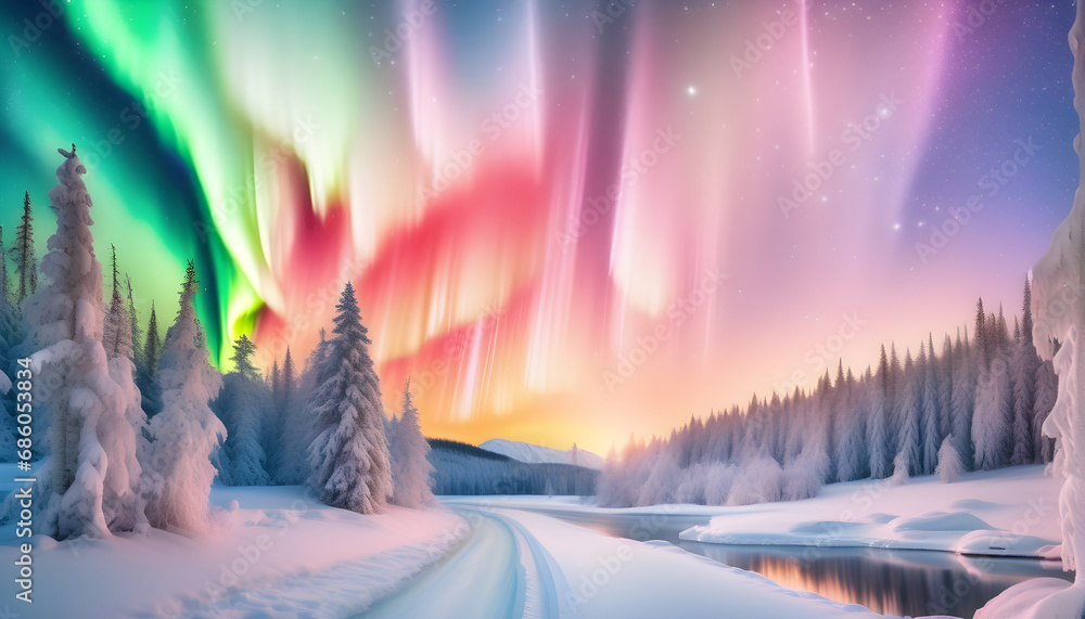 Enchanting Splendor: Captivated by the Beauty of the Northern Lights - The Magical Glow and Aesthetic Wonders of the Aurora.(Generative AI)