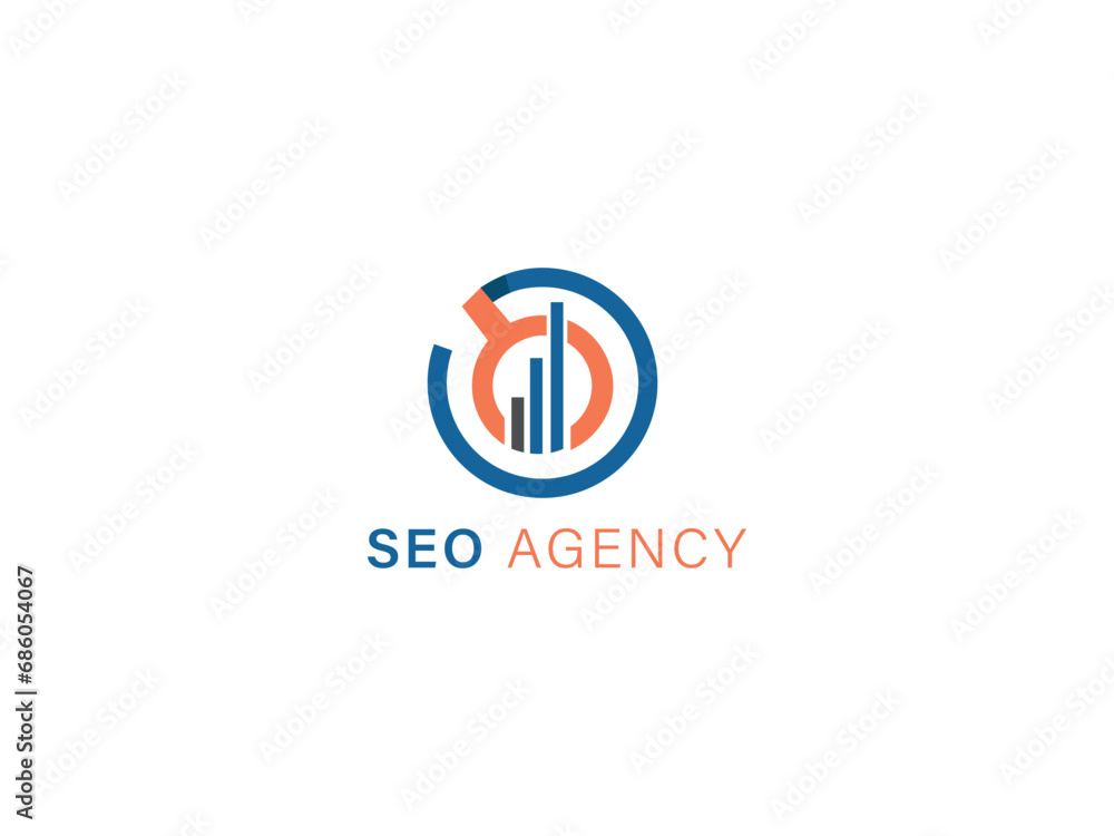SEO agency logo and business card template. Vector illustration. SEO agency logo and business card template. Vector illustration.