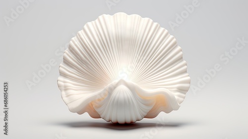 Painstakingly detailed miniature rendition of an elegant white sea shell. Elaborate craftsmanship, miniature reproduction, intricate detailing, natural beauty. Generated by AI.