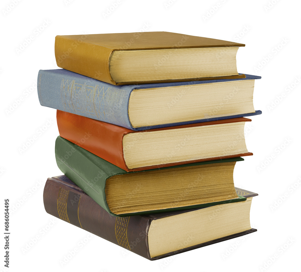 Stack of Old books isolated on white background Stack of Old books isolated on white background