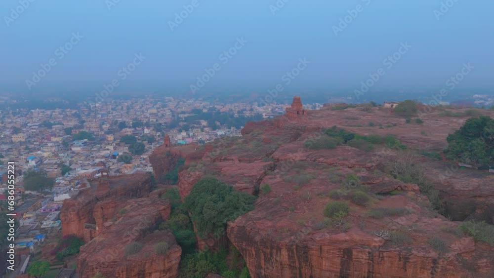 custom made wallpaper toronto digitalBadami cave temple aerial view at sunrise located in Karnataka, India