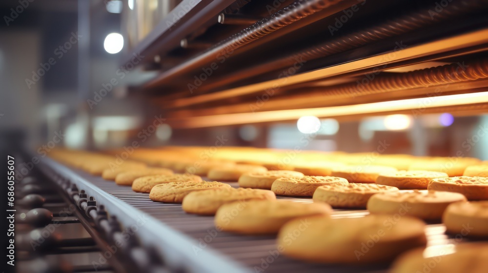 biscuits in the factory process