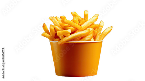 Bunch of French Fries. Isolated on Transparent background.