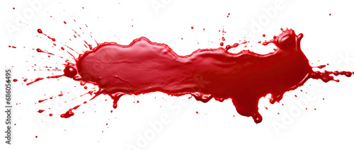 Dark Drops of blood, blood splash, blood spot. Isolated on Transparent background. photo