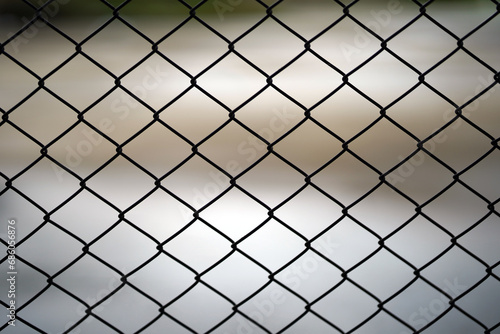 Close-up of wire mesh used as a cage or fence.