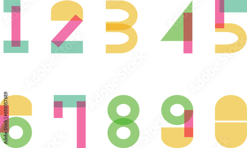 ネオンフィルムの数字セット1