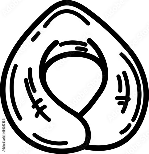 Italian tortellini pasta line drawing illustration