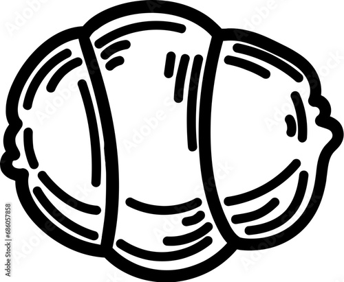 Italian gnocchi pasta line drawing illustration