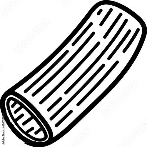 Italian rigatoni pasta line drawing illustration