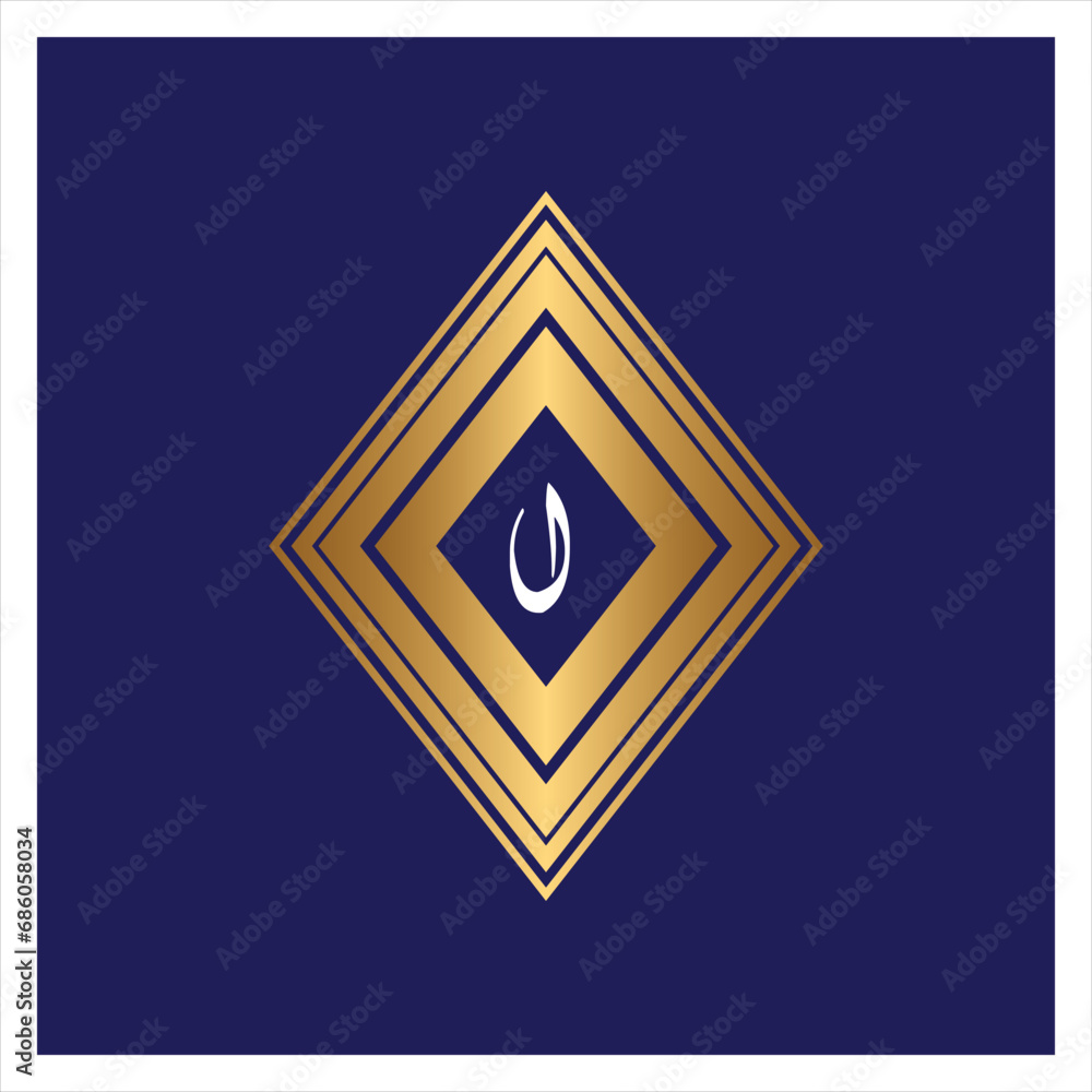arabic alphabet Alif logos, golden on Navy Blue backgrond arabic alphabet Alif logos, golden on Navy Blue backgrond