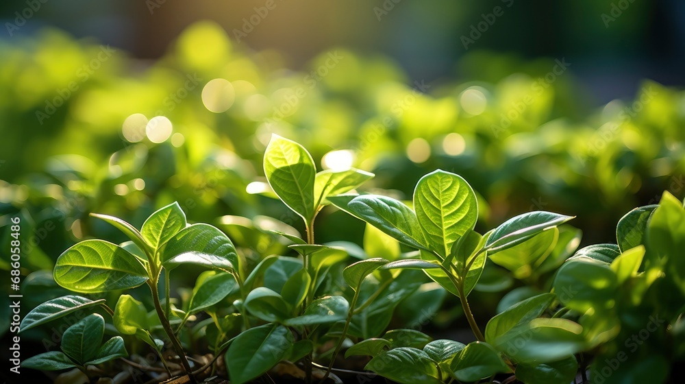 Obraz premium Green Plant Garden, HD, Background Wallpaper, Desktop Wallpaper 