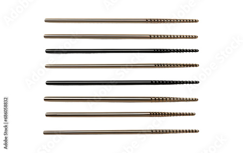 A Realistic Scene of Neatly Arranged Bobby Pins for Stylish Hairdos on White or PNG Transparent Background