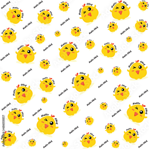 Cute cartoon chick seamless pattern for printing on various objects.