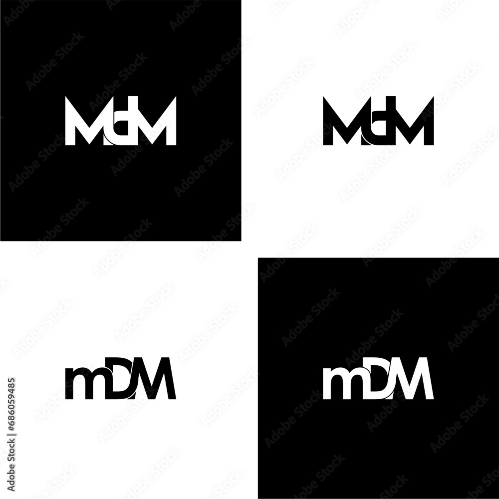 mdm typography letter monogram logo design set mdm typography letter monogram logo design set