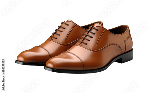 A Realistic Image of Classic Oxfords in Detail on White or PNG Transparent Background
