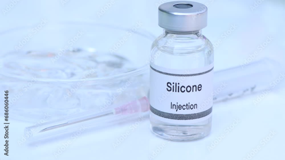 Silicone in a vial, Substances used for injection to treat or medical beauty enhancement, beauty product Silicone in a vial, Substances used for injection to treat or medical beauty enhancement, beauty product