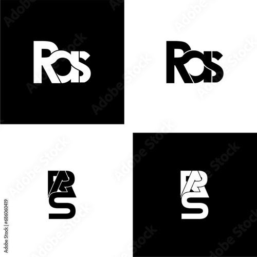 ras lettering initial monogram logo design set