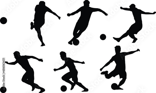 soccer play sports silhouette illustration vector