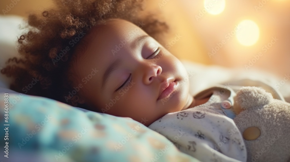 The snugness of the bed brings comfort to the sleeping child. The snugness of the bed brings comfort to the sleeping child.