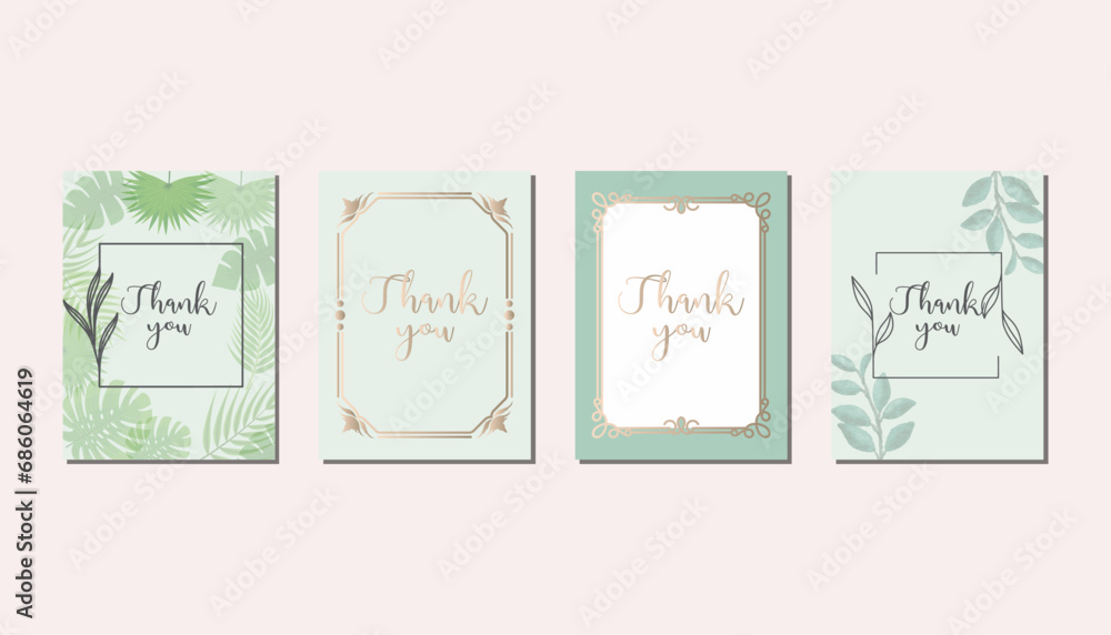 Thank you card set design.