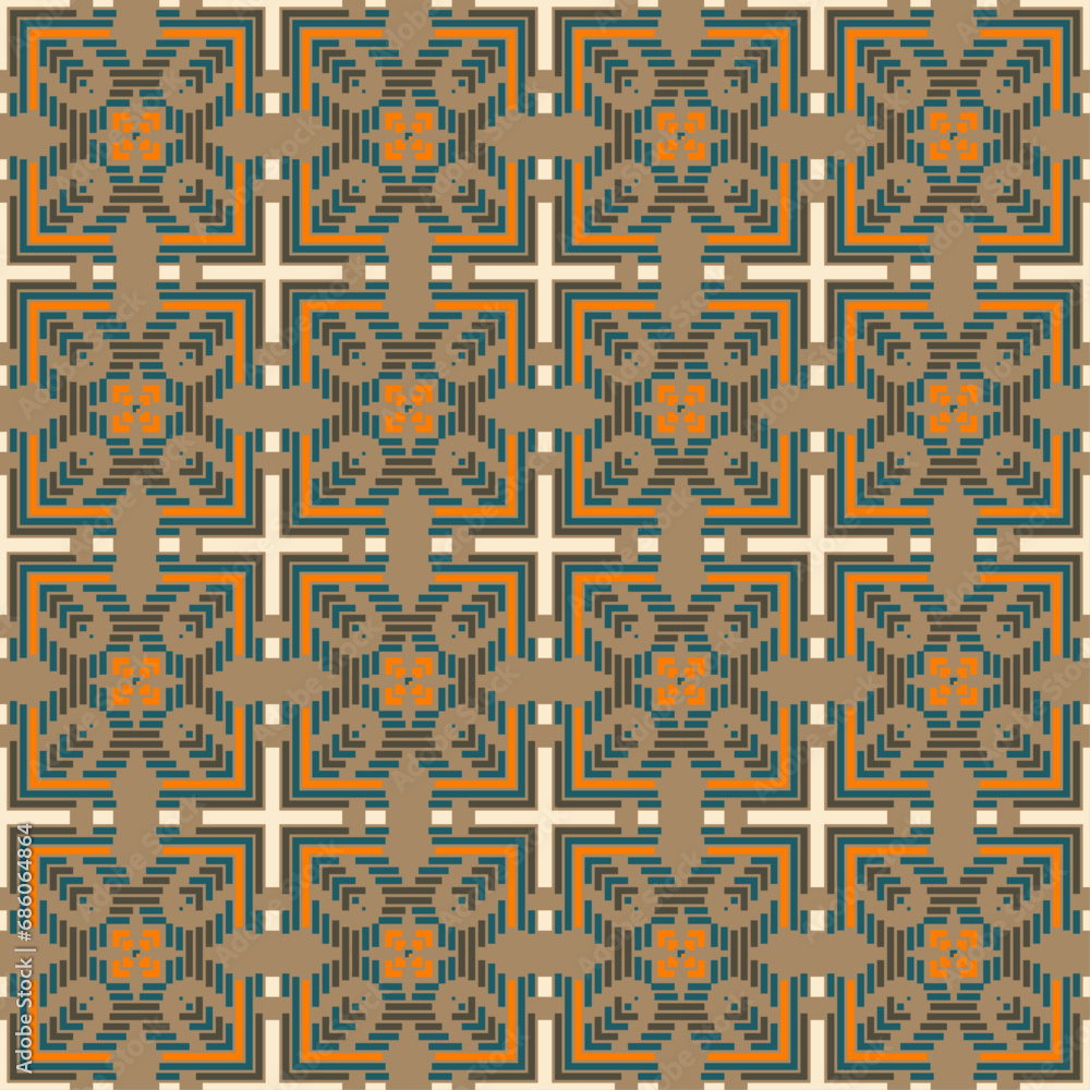 Decorative beautiful design with abstract elements for decoration and your design. The Ornament. Symmetry texture. Print for shawl and carpet, tile. Vector illustration.	