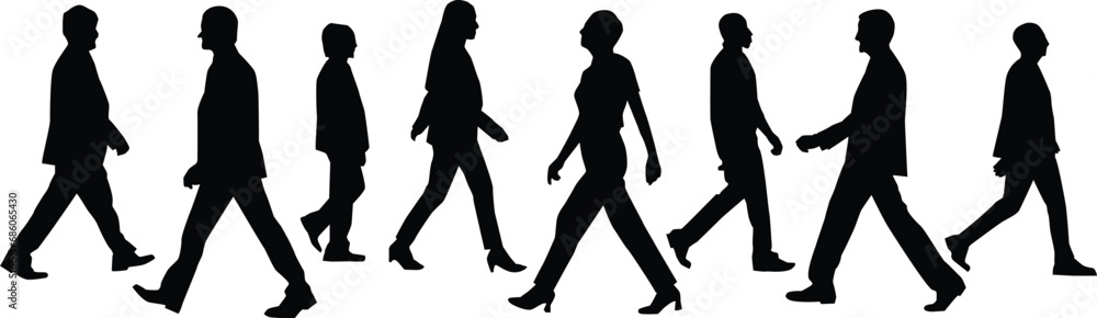 walking silhouette people person shadow illustration vector