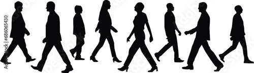 walking silhouette people person shadow illustration vector