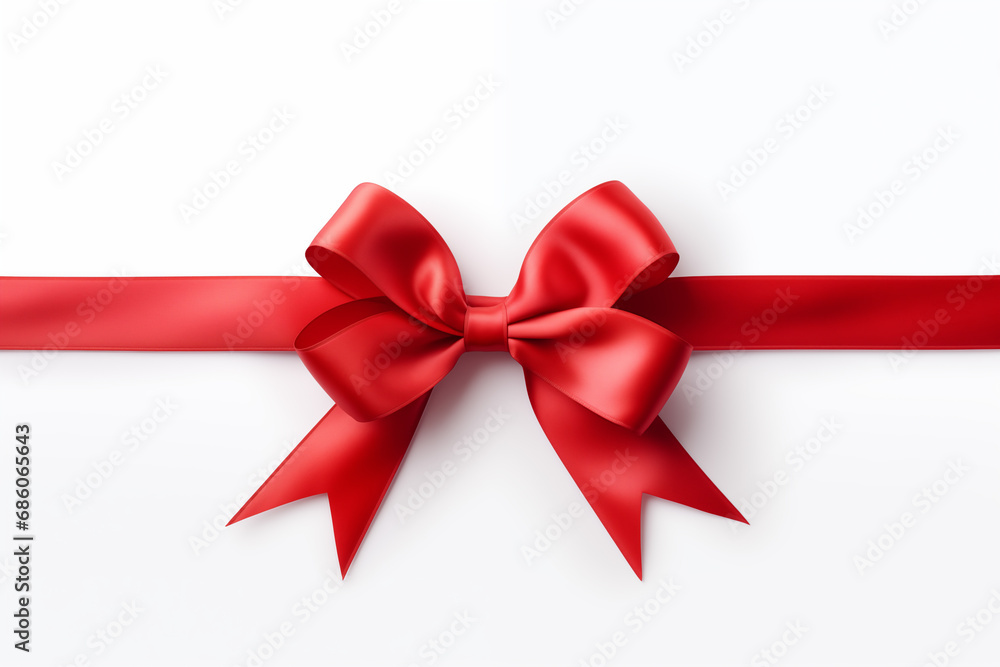 Simple red ribbon placed on a white background. Simple red ribbon placed on a white background.
