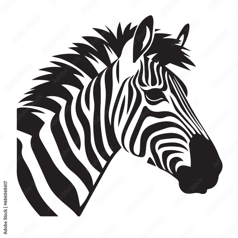 Zebra in cartoon, doodle style. Isolated 2d vector illustration in logo, icon style, Eps 10, black and white. AI Generative Zebra in cartoon, doodle style. Isolated 2d vector illustration in logo, icon style, Eps 10, black and white. AI Generative