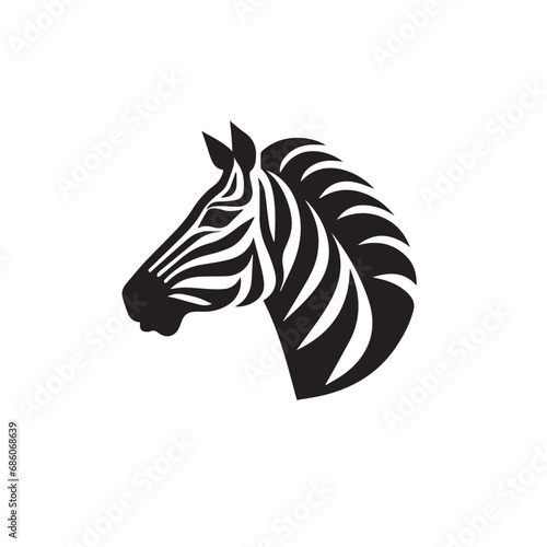 Zebra in cartoon, doodle style. Isolated 2d vector illustration in logo, icon style, Eps 10, black and white. AI Generative