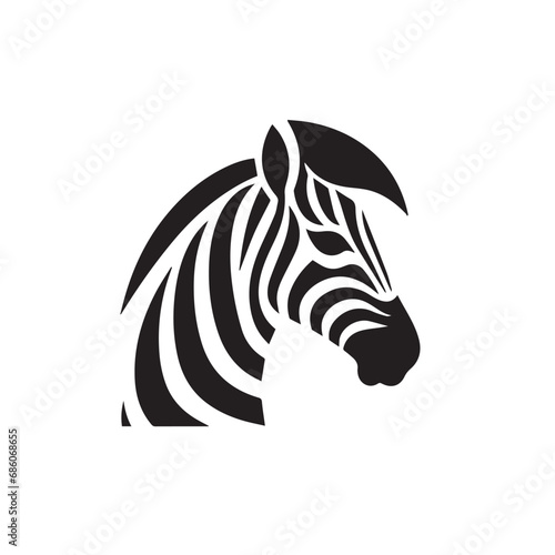 Zebra in cartoon, doodle style. Isolated 2d vector illustration in logo, icon style, Eps 10, black and white. AI Generative