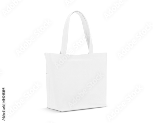 Blank white reusable canvas tote bag for branding mockup and use for save the planet from global warming