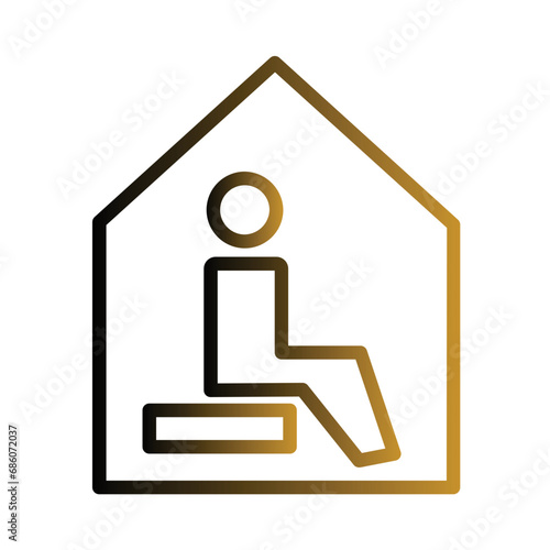 Bath Finnish Room Gradient Outline Icon