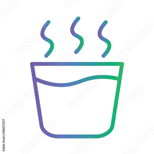 Sauna Steam Bath Gradient Outline Icon