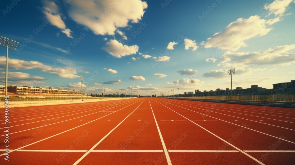 Pristine Running Track. Smooth Surface Ready for Runners