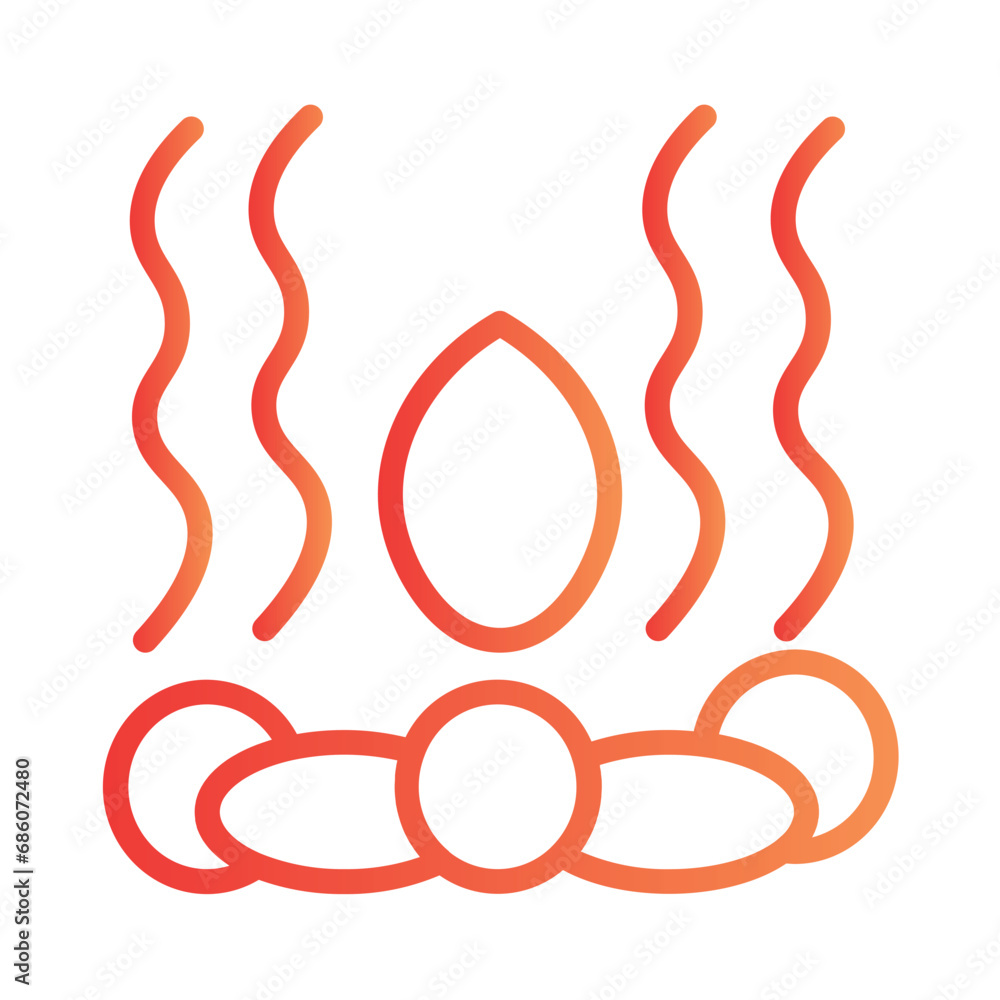 Relax Stones Heat Gradient Outline Icon Relax Stones Heat Gradient Outline Icon