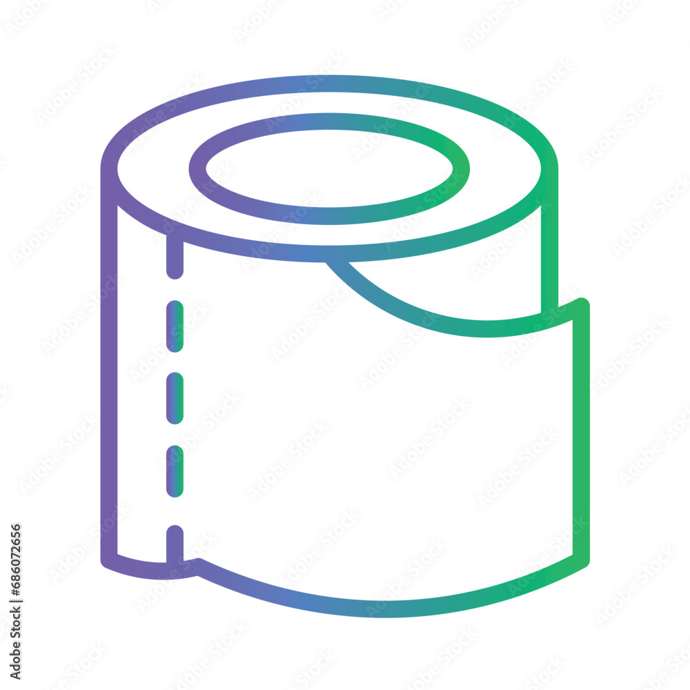 Tissue Roll Paper Gradient Outline Icon Tissue Roll Paper Gradient Outline Icon