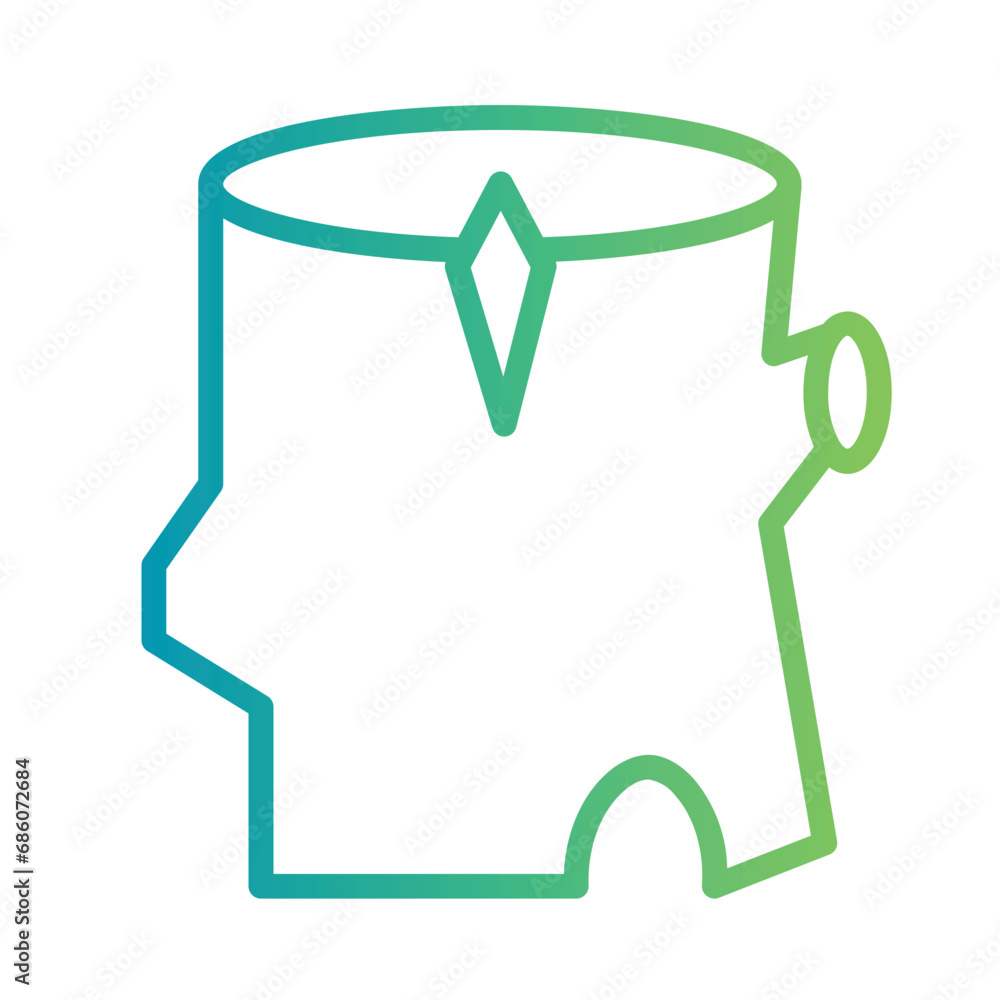 Wood Log Nature Gradient Outline Icon