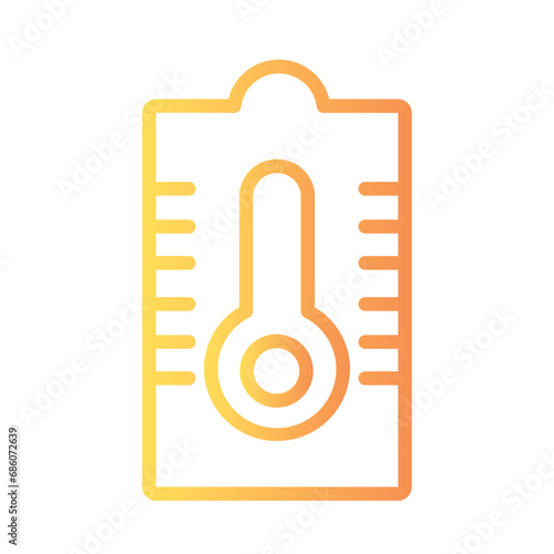 Sauna Wood Thermometer Gradient Outline Icon